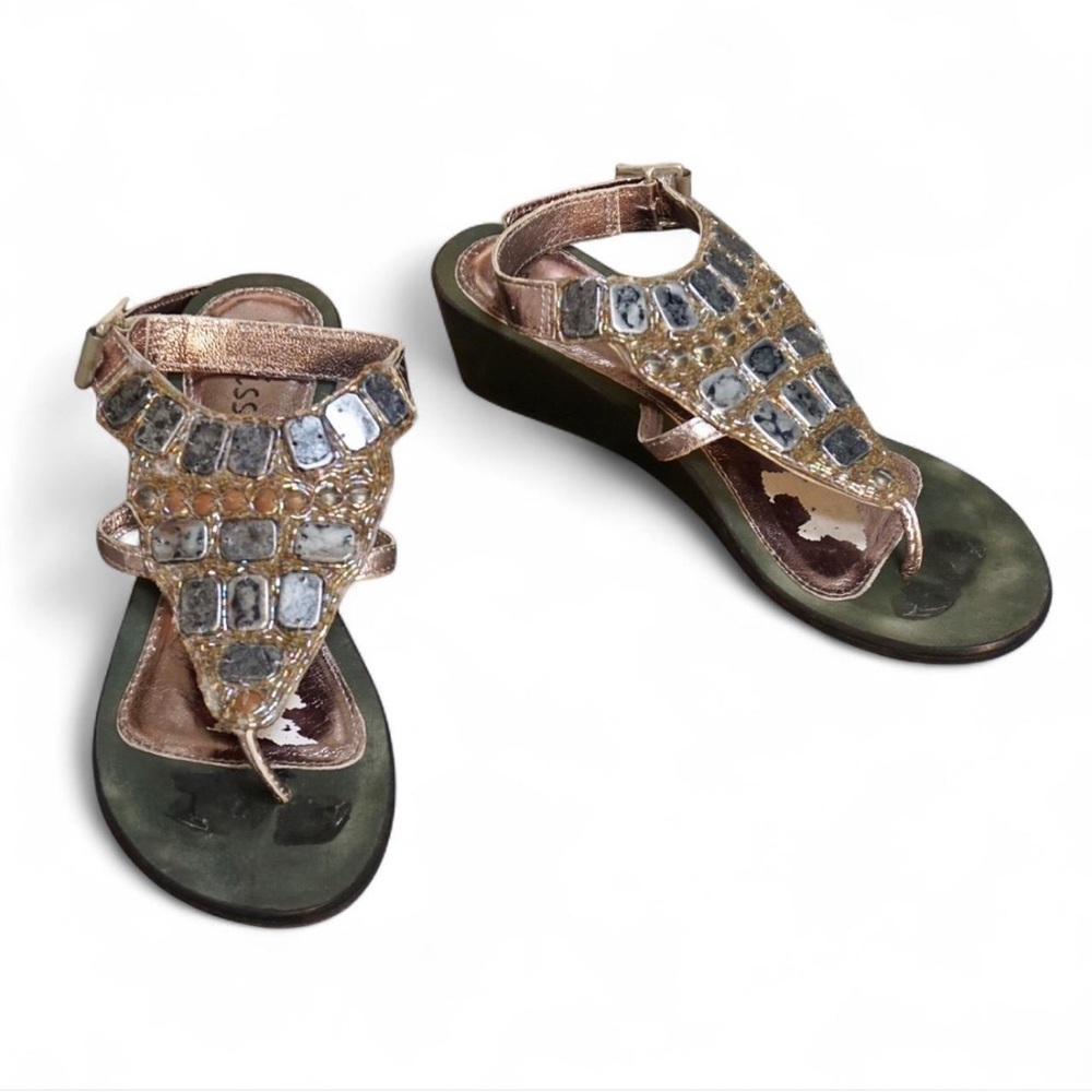 💚 VINTAGE MATISSE Beaded Thong Sandals (Size 7)